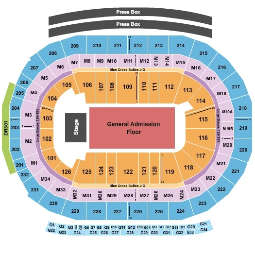 ENDSTAGE GA Seating Map Seating Chart
