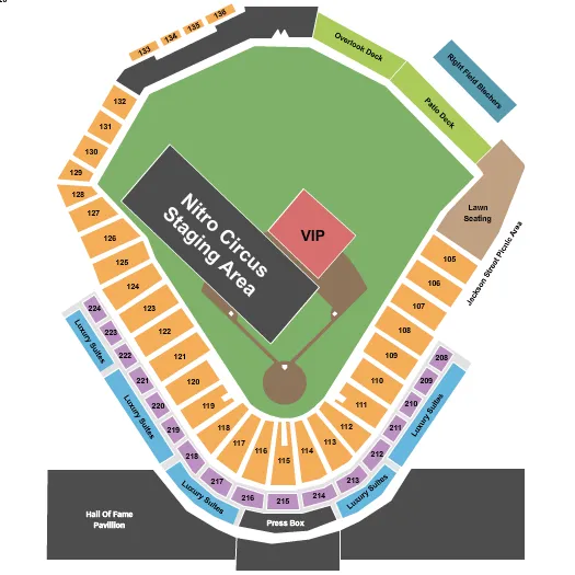 NITRO CIRCUS Seating Map Seating Chart