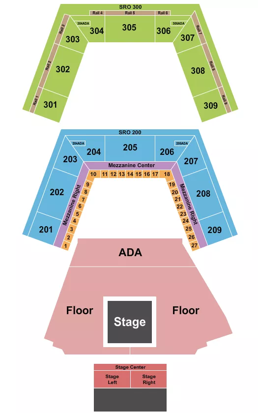 DROPKICK MURPHYS Seating Map Seating Chart
