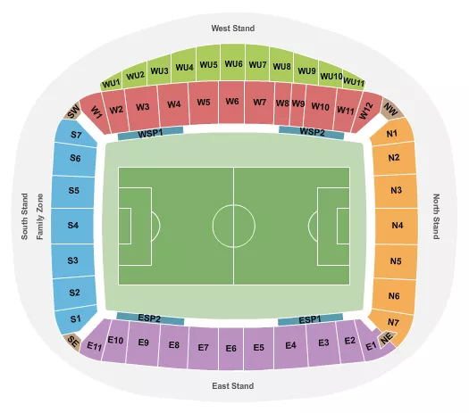 SOCCER Seating Map Seating Chart