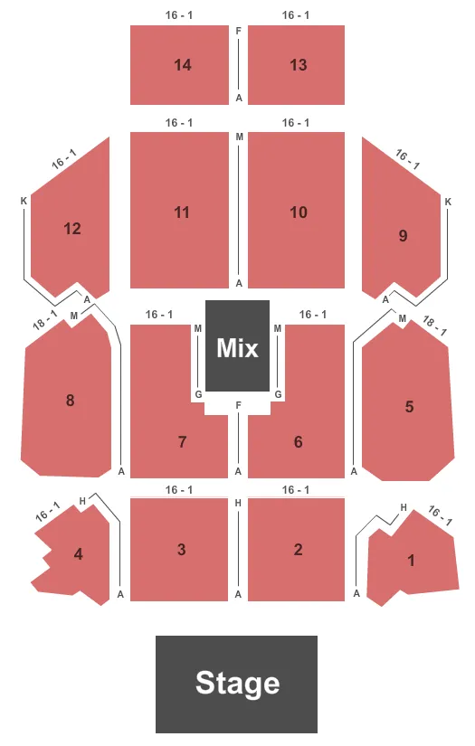 ENDSTAGE RESERVED Seating Map Seating Chart