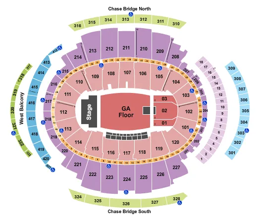 ENDSTAGE GA FLOOR Seating Map Seating Chart