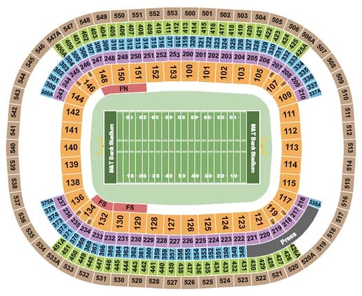 MT BANK STADIUM FOOTBALL Seating Map Seating Chart