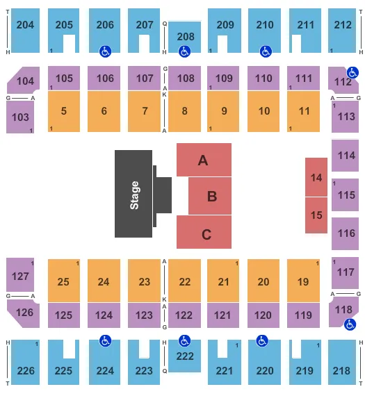 MACON CENTREPLEX COLISEUM SESAME STREET Seating Map Seating Chart