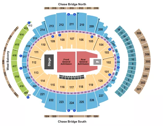 ENDSTAGE GA FRONT REAR 2 Seating Map Seating Chart