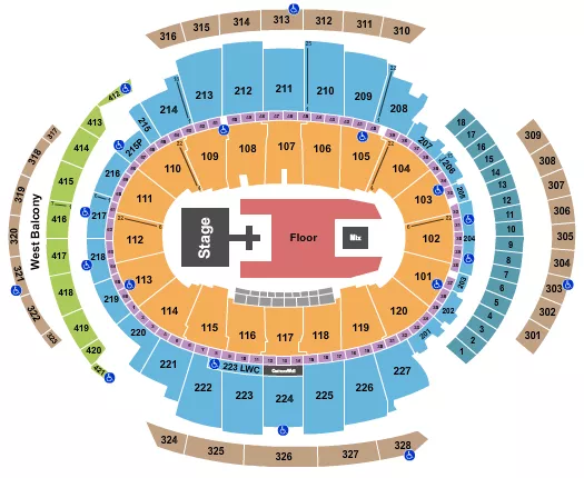 LOUIS TOMLINSON Seating Map Seating Chart