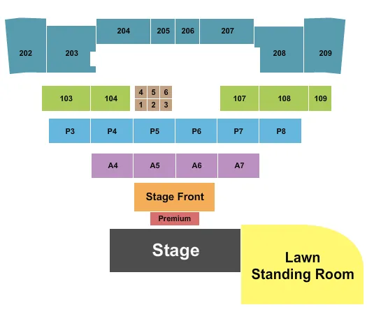 MAGIC CITY CASINO AMPHITHEATER ENDSTAGE 3 Seating Map Seating Chart