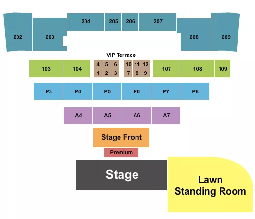 MAGIC CITY CASINO AMPHITHEATER ENDSTAGE TABLES Seating Map Seating Chart