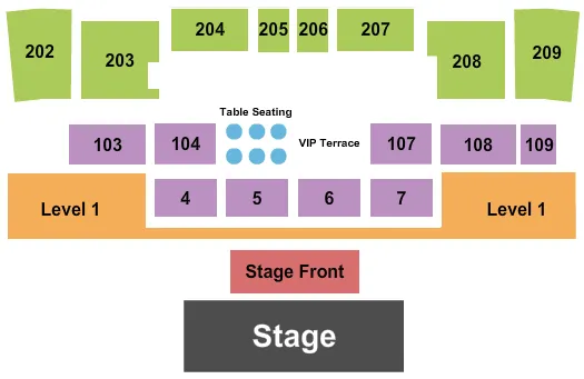 MAGIC CITY CASINO AMPHITHEATER ENDSTAGE 2 Seating Map Seating Chart