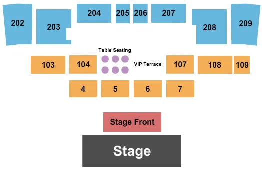 MAGIC CITY CASINO AMPHITHEATER END STAGE Seating Map Seating Chart