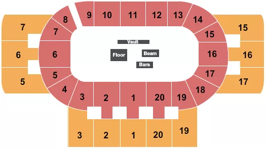 GYMNASTICS Seating Map Seating Chart
