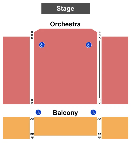 MAJESTIC THEATRE PA ENDSTAGE 2 Seating Map Seating Chart