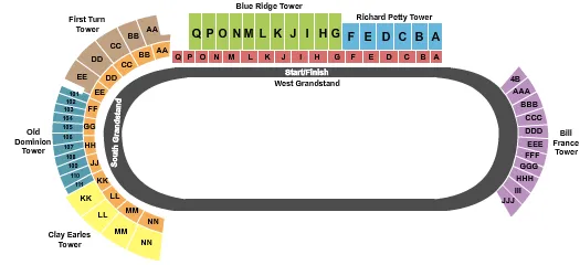 RACING 2 Seating Map Seating Chart