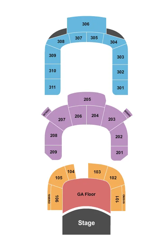 ENDSTAGE GA FLOOR Seating Map Seating Chart