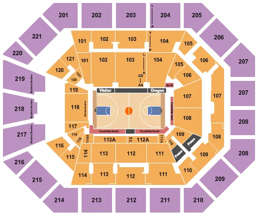 BASKETBALL Seating Map Seating Chart