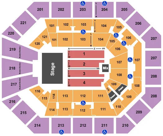 BOB SEGER Seating Map Seating Chart