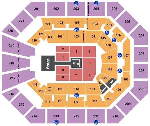 WWE Seating Map Seating Chart
