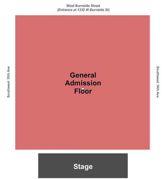 GENERAL ADMISSION Seating Map Seating Chart