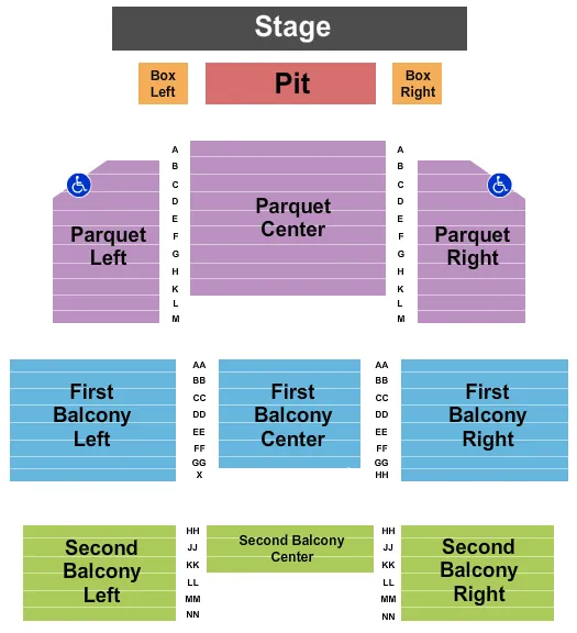 END STAGE Seating Map Seating Chart