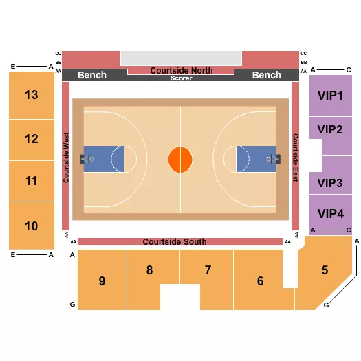 BASKETBALL Seating Map Seating Chart