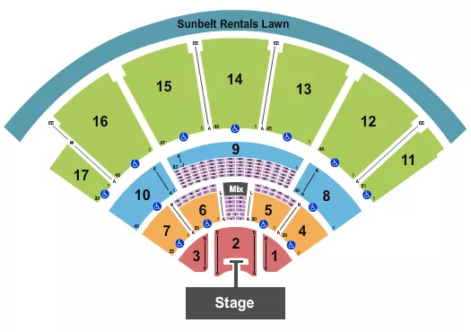 ENDSTAGE WITH CATWALK Seating Map Seating Chart