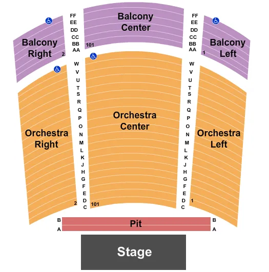 END STAGE Seating Map Seating Chart