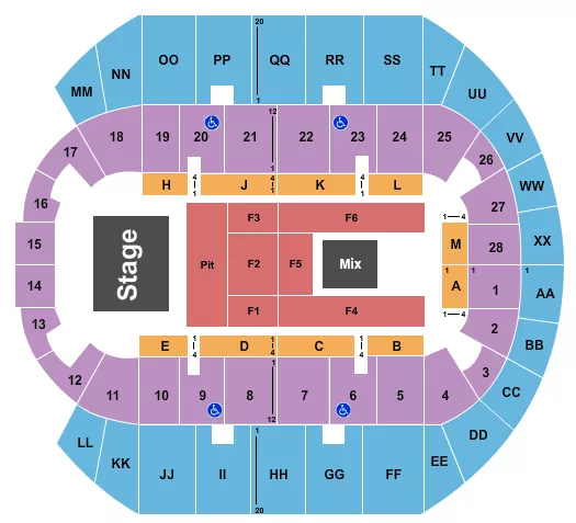 ENDSTAGE PIT 2 Seating Map Seating Chart
