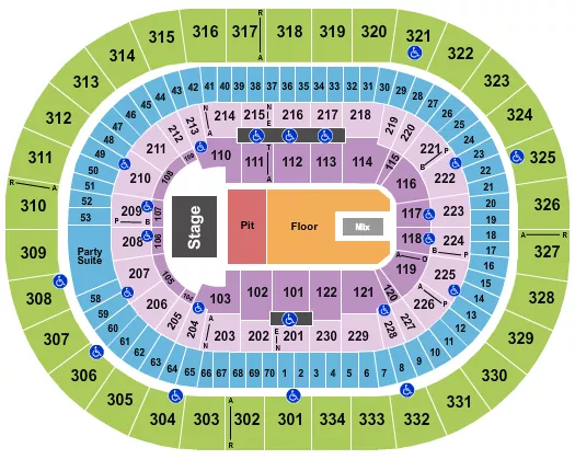 ENDSTAGE GA PIT Seating Map Seating Chart
