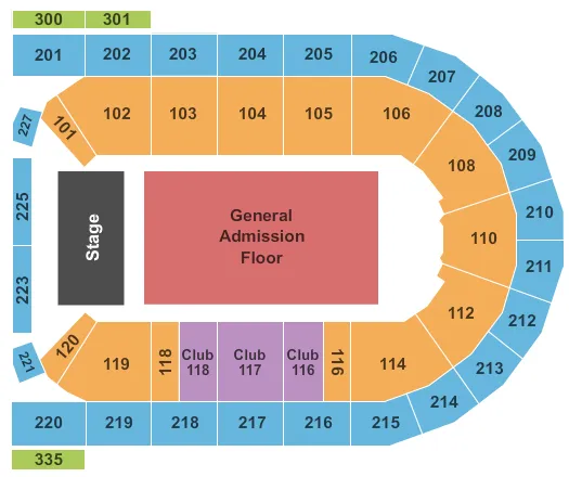 END STAGE GA Seating Map Seating Chart