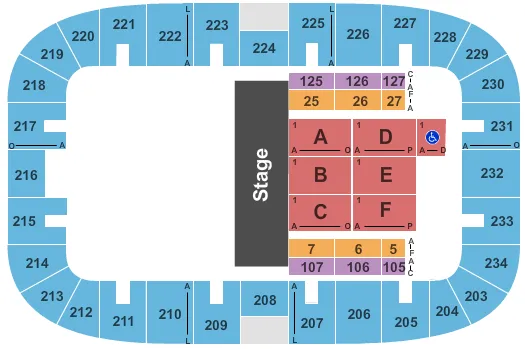 DISNEY JR LIVE Seating Map Seating Chart