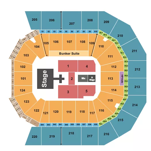DEF LEPPARD Seating Map Seating Chart