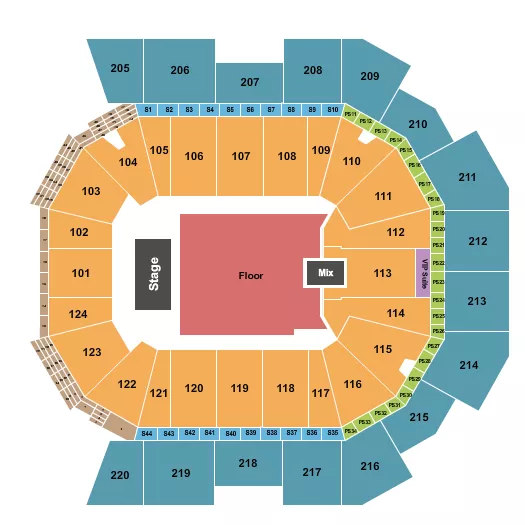 ENDSTAGE GA FLOOR Seating Map Seating Chart