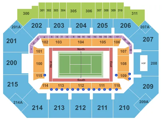 MOODY COLISEUM SMU TENNIS Seating Map Seating Chart