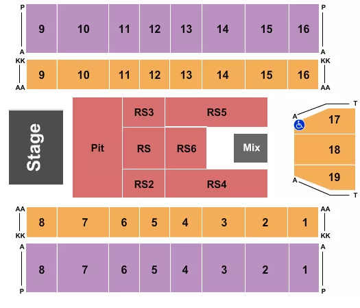 ENDSTAGE PIT Seating Map Seating Chart