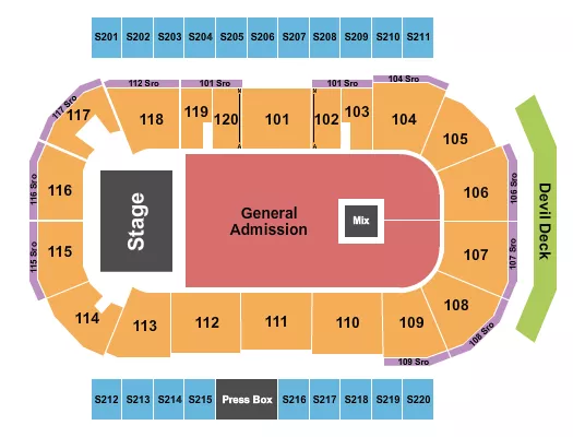 ENDSTAGE GA 2 Seating Map Seating Chart