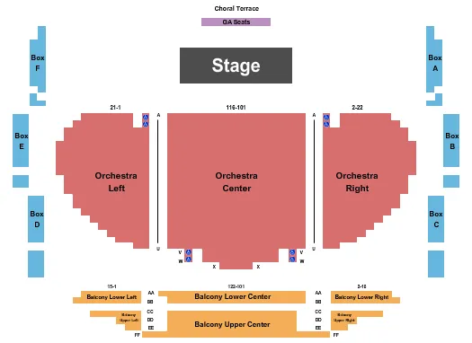 END STAGE Seating Map Seating Chart