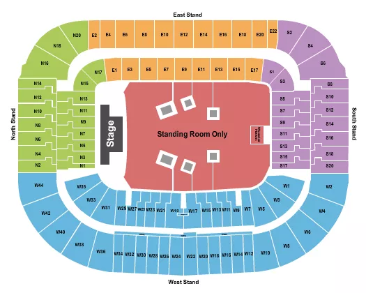ENDSTAGE GA Seating Map Seating Chart
