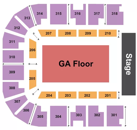 ENDSTAGE GA Seating Map Seating Chart