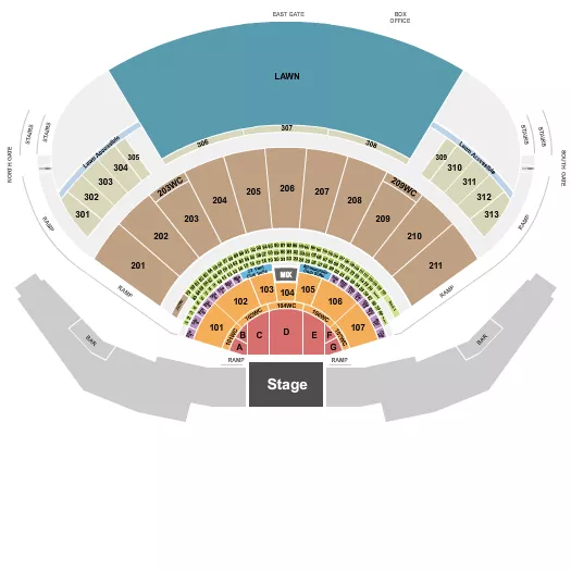 MYSTIC LAKE AMPHITHEATRE PRIOR LAKE ENDSTAGE 3 Seating Map Seating Chart