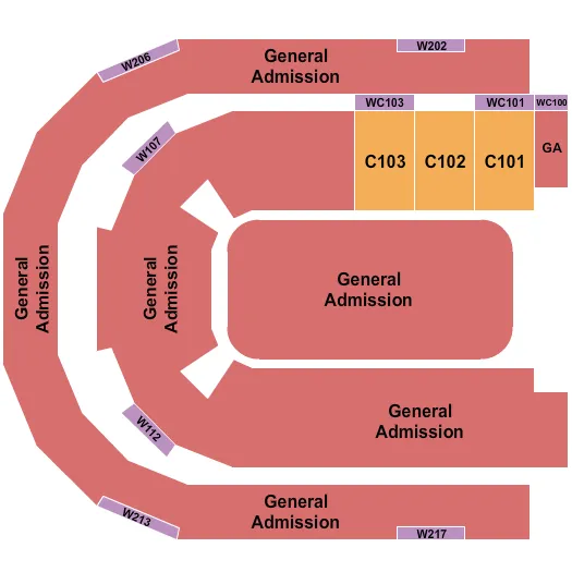 ENDSTAGE GA CLUBS Seating Map Seating Chart