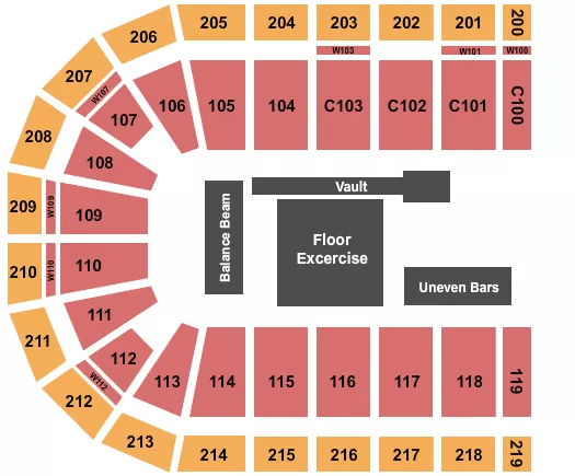 GYMNASTICS Seating Map Seating Chart