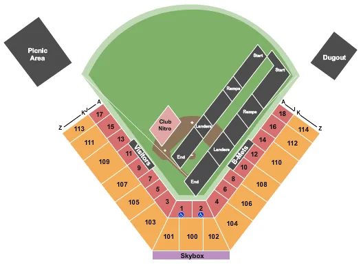 NITRO CIRCUS Seating Map Seating Chart
