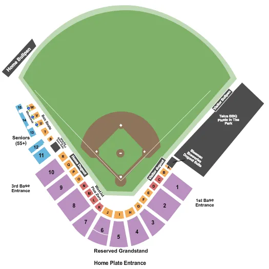 BASEBALL Seating Map Seating Chart