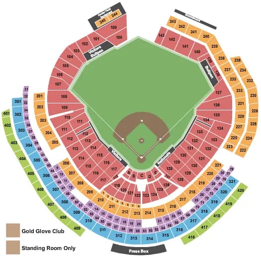 BASEBALL Seating Map Seating Chart