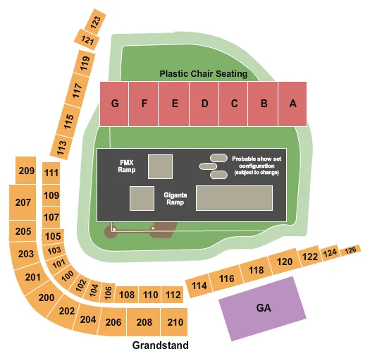 NITRO CIRCUS Seating Map Seating Chart