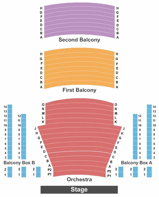 END STAGE Seating Map Seating Chart