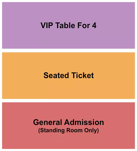 GA STANDING SEATED VIP Seating Map Seating Chart