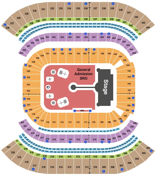 NISSAN STADIUM NASHVILLE COLDPLAY Seating Map Seating Chart