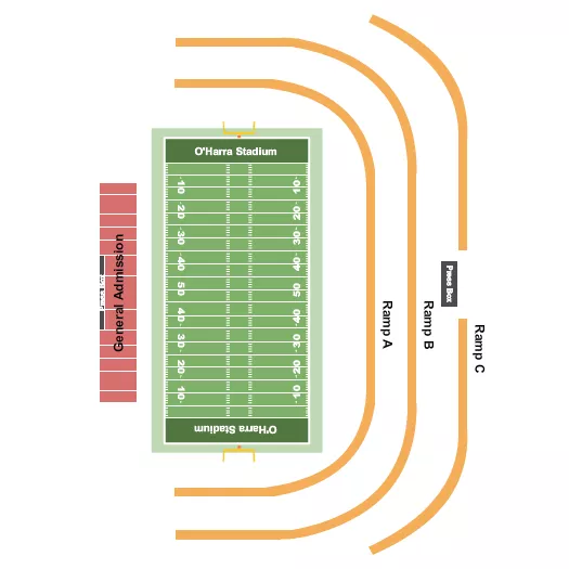 OHARRA STADIUM FOOTBALL Seating Map Seating Chart