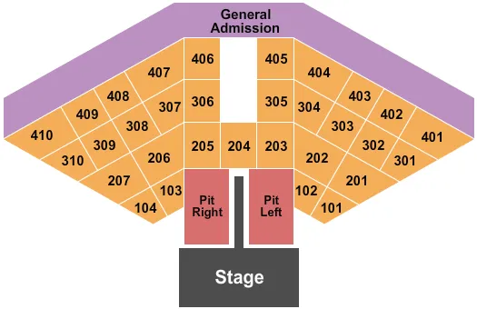 ENDSTAGE PIT LR Seating Map Seating Chart